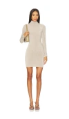 Ser.o.ya Nara High-neck Long-sleeve Mini Dress In Neutral