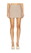 Ser.o.ya Nelly Mini Skirt In Oak & Eggshell Pinstripe
