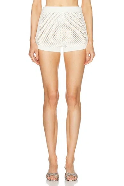 Ser.o.ya Nerina Crochet Hot Short In Porcelain