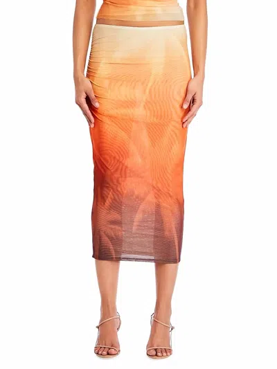 Ser.o.ya Nia Mesh Midi Skirt In Sunset Palm