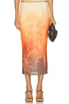 Ser.o.ya Nia Mesh Midi Skirt In Sunset Palm In Sunset Palm