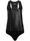 Ser.o.ya Nina Vegan Leather Bodysuit In Black