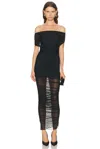 Ser.o.ya Noel Mesh Midi Dress In Black