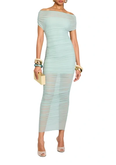 Ser.o.ya Noel Off Shoulder Midi Dress In Frosted Sea