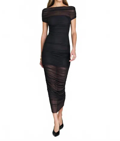 Ser.o.ya Noel Mesh Midi Dress In Black