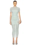 Ser.o.ya Noel Off Shoulder Midi Dress In Frosted Sea