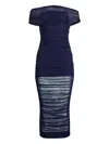Ser.o.ya Noel Ruched Off-shoulder Dress In Sapphire