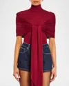 Ser.o.ya Noemi Knit Tie Top In Ruby Red