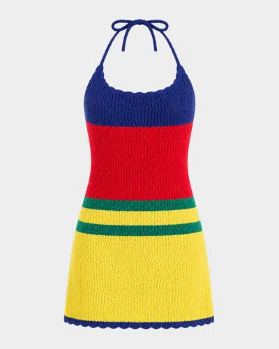Ser.o.ya Norma Striped Crochet Mini Dress In Multi