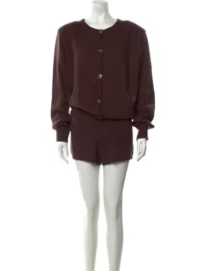 Pre-owned Ser.o.ya Nylon Crew Neck Romper In Brown