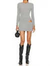 Ser.o.ya Nylon Cut Out Mini Dress In Heathered Grey