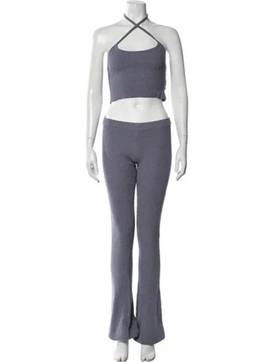 Pre-owned Ser.o.ya Nylon Embroidered Accent Pant Set In Blue