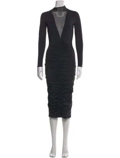 Pre-owned Ser.o.ya Nylon Midi Length Dress In Black