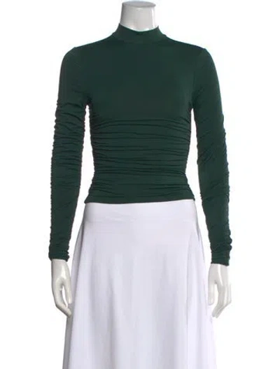 Pre-owned Ser.o.ya Nylon Mock Neck Top In Green