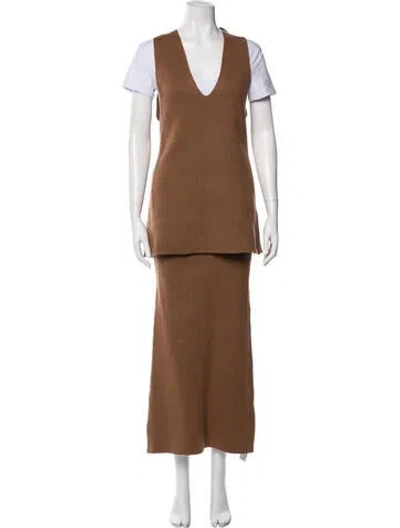 Pre-owned Ser.o.ya Nylon Skirt Set W/ Tags In Brown