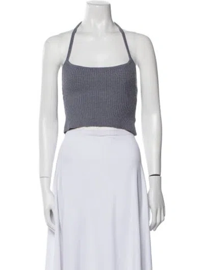 Pre-owned Ser.o.ya Nylon Square Neckline Crop Top In White