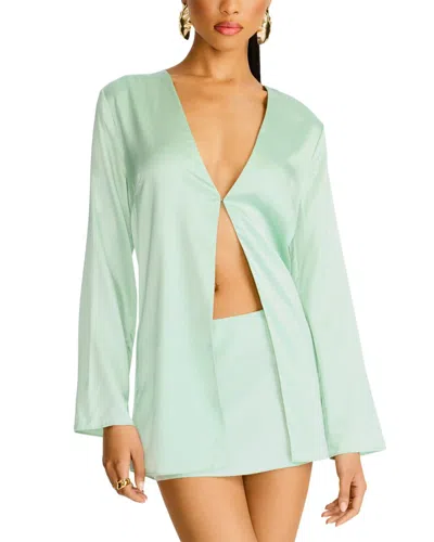 Ser.o.ya Seroya Odelia Silk-blend Blouse In Green