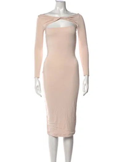 Pre-owned Ser.o.ya Off-the-shoulder Knee-length Dress W/ Tags In Neutral