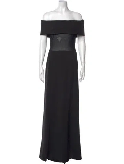 Pre-owned Ser.o.ya Off-the-shoulder Long Dress In Black