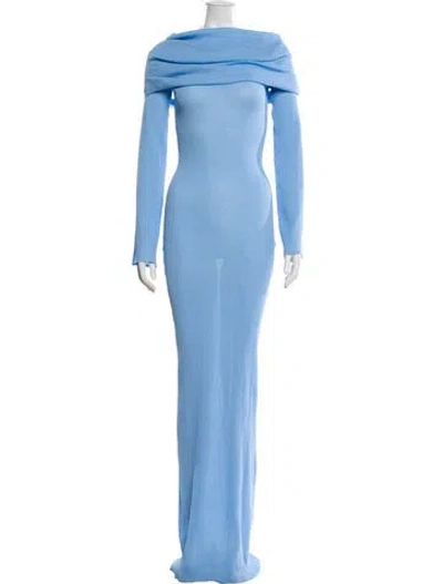 Pre-owned Ser.o.ya Off-the-shoulder Long Dress W/ Tags In Blue