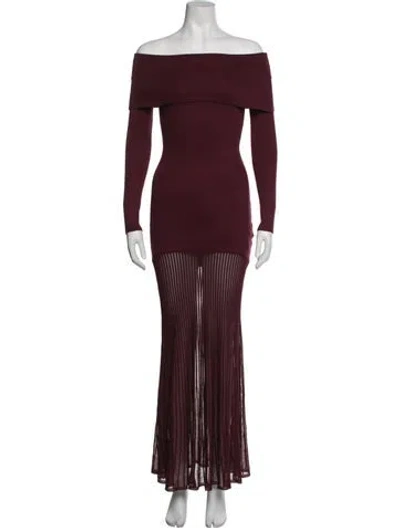 Pre-owned Ser.o.ya Off-the-shoulder Long Dress W/ Tags In Burgundy