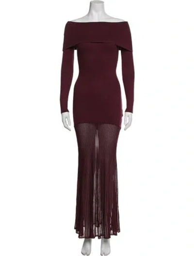 Pre-owned Ser.o.ya Off-the-shoulder Long Dress W/ Tags In Burgundy