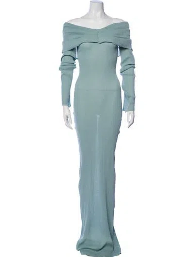 Pre-owned Ser.o.ya Off-the-shoulder Long Dress W/ Tags In Green