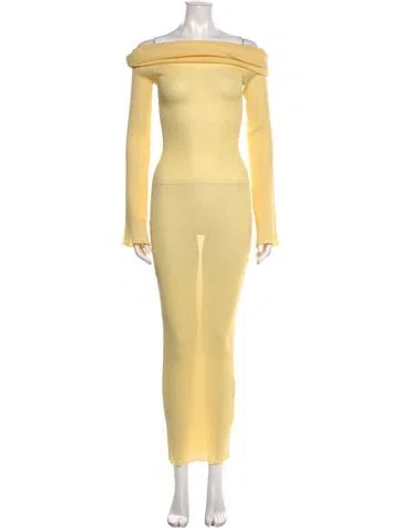 Pre-owned Ser.o.ya Off-the-shoulder Long Dress In Yellow
