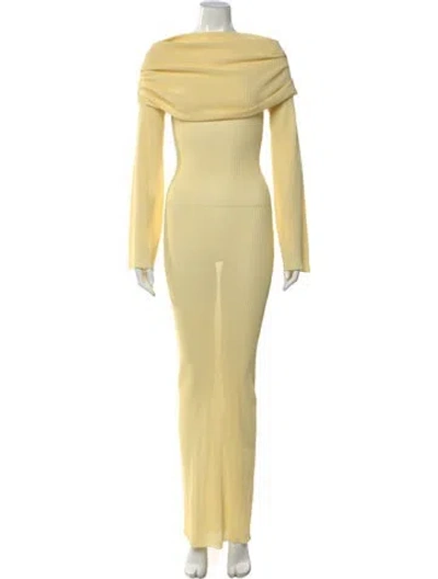 Pre-owned Ser.o.ya Off-the-shoulder Long Dress In Yellow