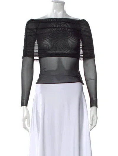 Pre-owned Ser.o.ya Off-the-shoulder Long Sleeve Top W/ Tags In Black