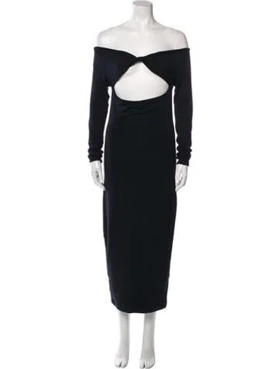 Pre-owned Ser.o.ya Off-the-shoulder Midi Length Dress In Black