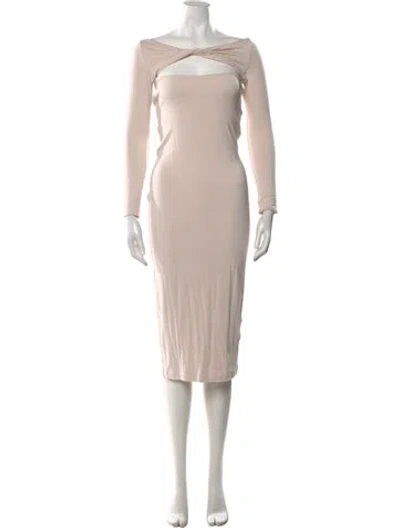 Pre-owned Ser.o.ya Off-the-shoulder Midi Length Dress In Pink