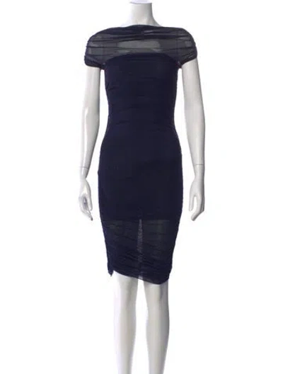 Pre-owned Ser.o.ya Off-the-shoulder Mini Dress In Blue