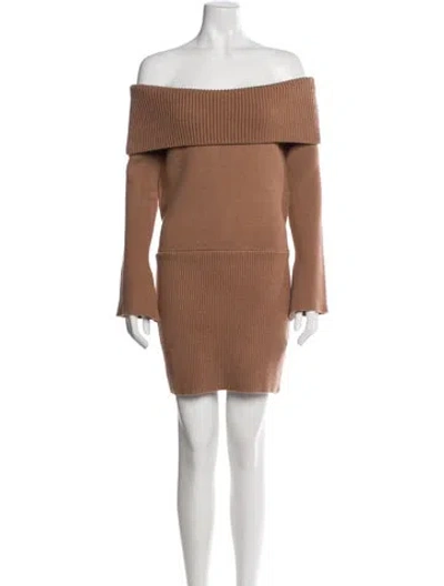Pre-owned Ser.o.ya Off-the-shoulder Mini Dress In Brown