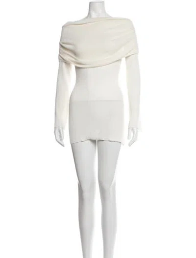 Pre-owned Ser.o.ya Off-the-shoulder Mini Dress In Neutrals