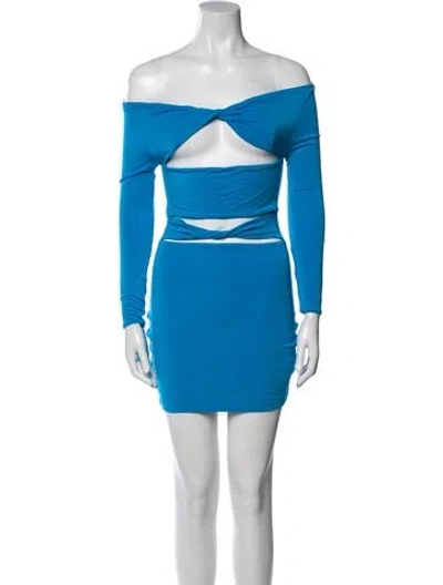 Pre-owned Ser.o.ya Off-the-shoulder Mini Dress W/ Tags In Blue