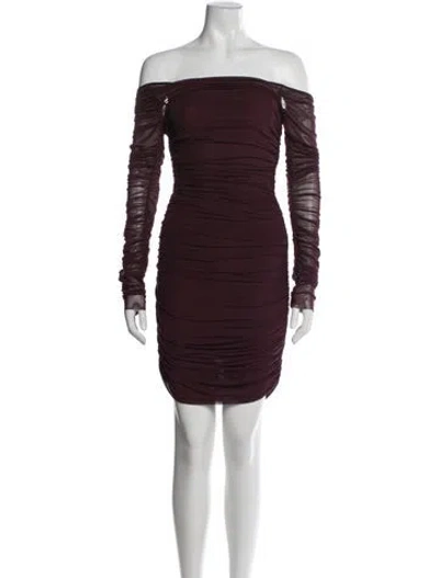 Pre-owned Ser.o.ya Off-the-shoulder Mini Dress W/ Tags In Burgundy