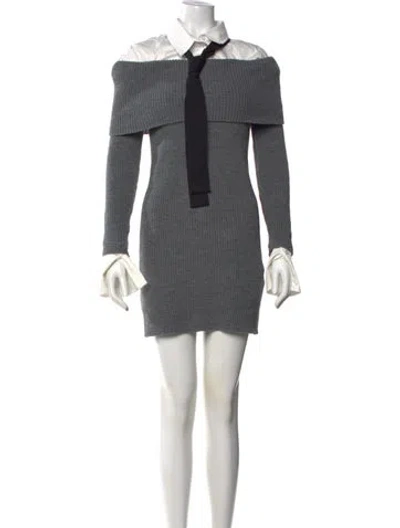 Pre-owned Ser.o.ya Off-the-shoulder Mini Dress W/ Tags In Gray