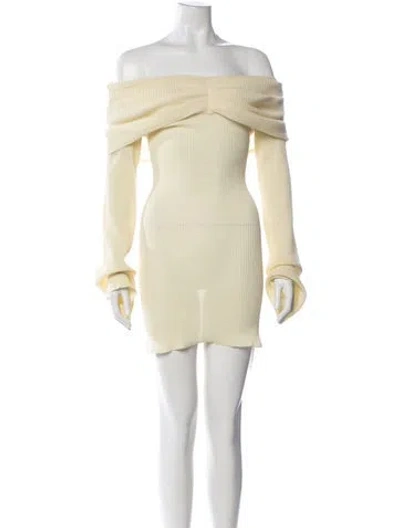 Pre-owned Ser.o.ya Off-the-shoulder Mini Dress W/ Tags In Yellow