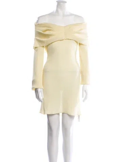 Pre-owned Ser.o.ya Off-the-shoulder Mini Dress In Yellow