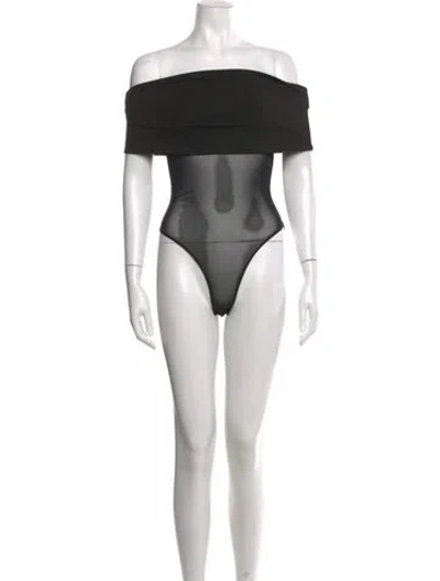 Pre-owned Ser.o.ya Off-the-shoulder Sleeveless Bodysuit W/ Tags In Black