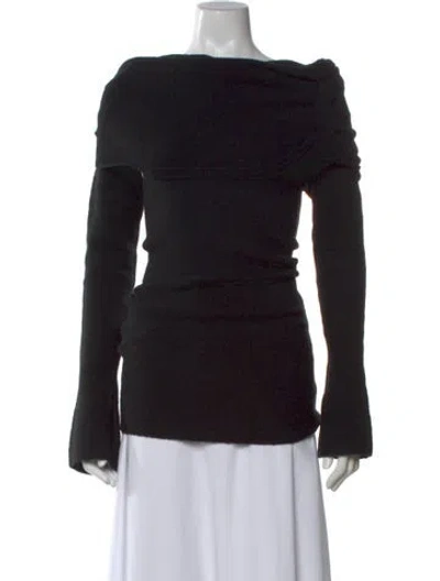 Pre-owned Ser.o.ya Off-the-shoulder Sweater In Black