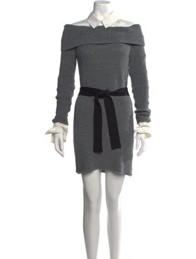 Pre-owned Ser.o.ya Off-the-shoulder Sweater In Grey