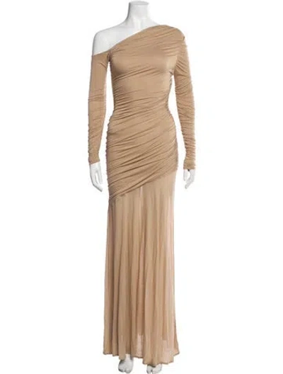 Pre-owned Ser.o.ya One-shoulder Long Dress In Neutral