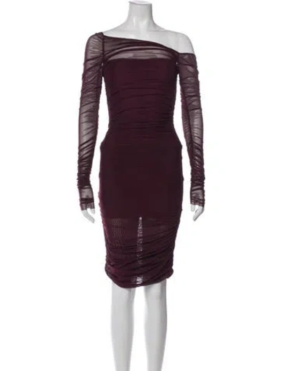 Pre-owned Ser.o.ya One-shoulder Long Dress In Purple