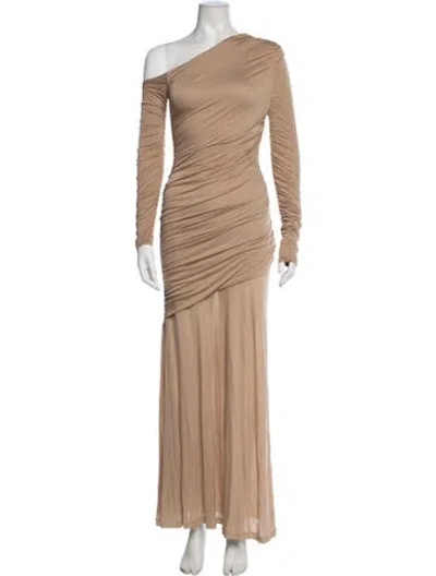Pre-owned Ser.o.ya One-shoulder Long Dress W/ Tags In Neutrals