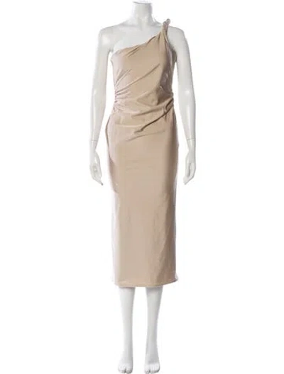 Pre-owned Ser.o.ya One-shoulder Midi Length Dress In Neutral
