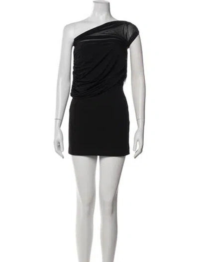 Pre-owned Ser.o.ya One-shoulder Mini Dress In Black/blue