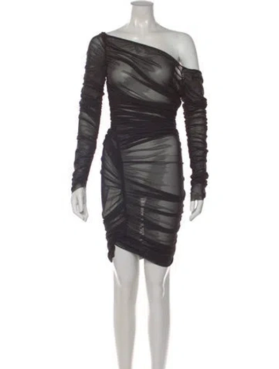 Pre-owned Ser.o.ya One-shoulder Mini Dress In Grey