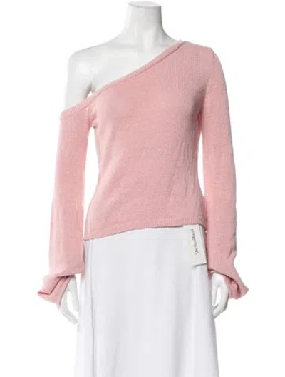 Pre-owned Ser.o.ya One-shoulder Sweater In Pink